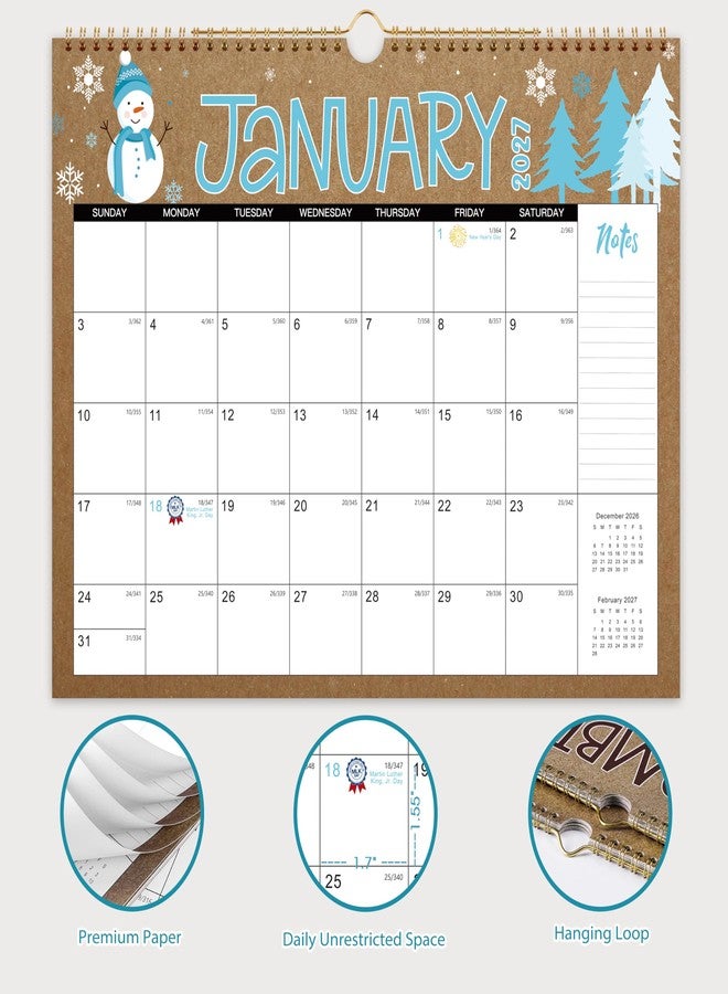 Lortarl 2025-2026 Wall Calendar - 18 Months Wall Calendar from Jul. 2025 to Dec. 2026, 2025-2026 Calendar Wall with 12 Themes and Julian Dates, Cute & Funny, 14.5" x 11.5" - Image 4