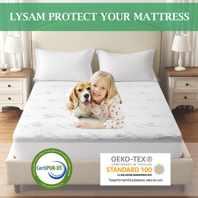 Lysam Mattress Protector Split King, Cooling Bed Mattress Cover Waterproof, 39"x 80" Bed Cover 2 Pack Noiseless & Soft, Deep Pocket Mattress Pad Cooling for Baby Pregnant Women Older - Image 4
