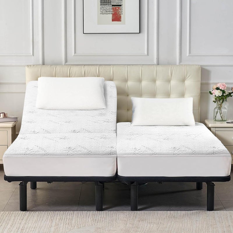 Lysam Mattress Protector Split King, Cooling Bed Mattress Cover Waterproof, 39"x 80" Bed Cover 2 Pack Noiseless & Soft, Deep Pocket Mattress Pad Cooling for Baby Pregnant Women Older - Image 1
