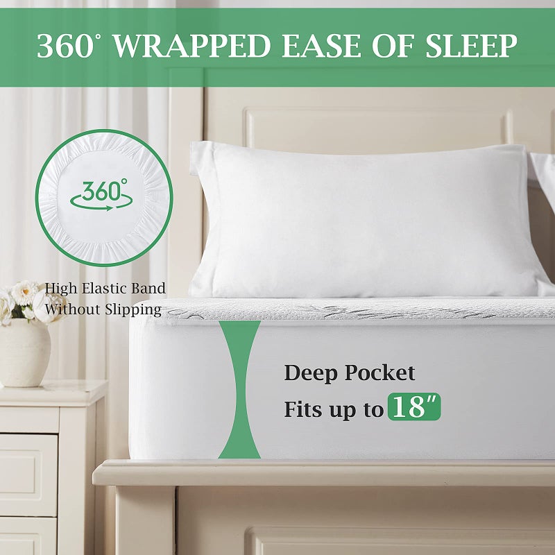 Lysam Mattress Protector Split King, Cooling Bed Mattress Cover Waterproof, 39"x 80" Bed Cover 2 Pack Noiseless & Soft, Deep Pocket Mattress Pad Cooling for Baby Pregnant Women Older - Image 3