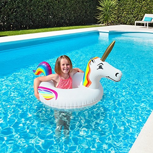 GoFloats Unicorn Pool Float Party Tube - Inflatable Rafts, Adults & Kids - Image 2