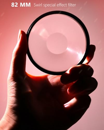 Besvalo Camera Vortex Effect Filter, 82MM Prism Film Special Effects Glass Lens Photography Accessories for DSLR Cinematice Video and Photo, Filter Pouch Included - Image 2