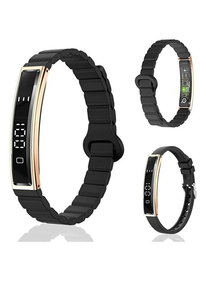 Gulf Trend Smart Fitness Band for Unisex with OLED Display, Heart Rate Monitor, Step Counter, Sleep Tracking, Call & Message Notifications, Waterproof Activity Tracker with 2 Interchangeable Straps - Image 1