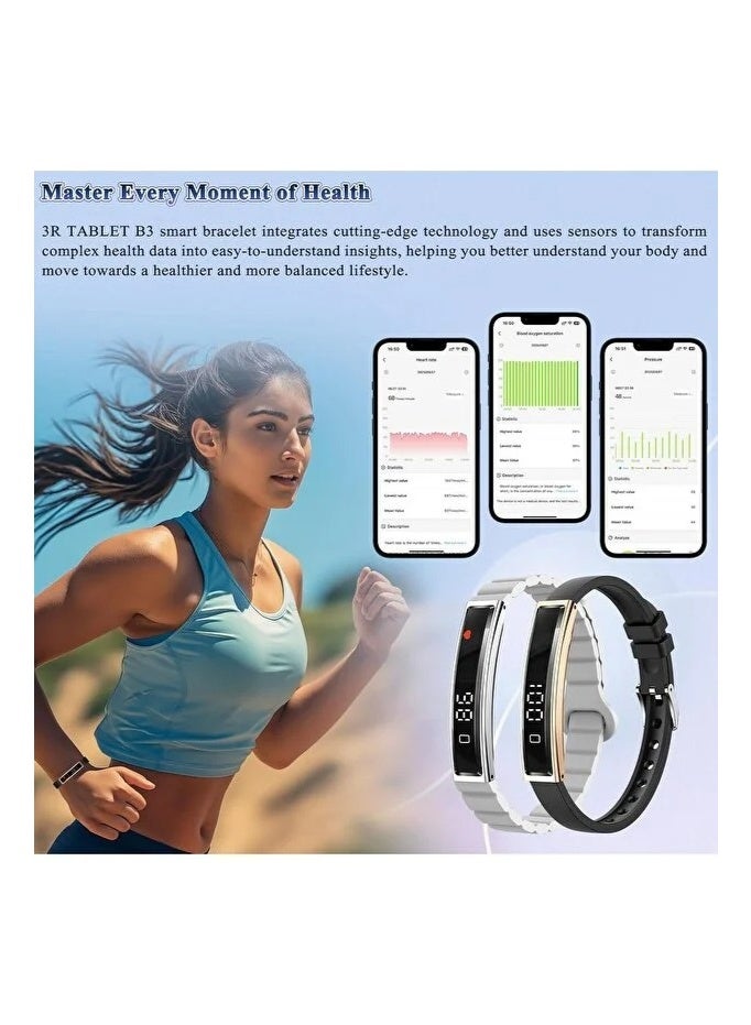 Gulf Trend Smart Fitness Band for Unisex with OLED Display, Heart Rate Monitor, Step Counter, Sleep Tracking, Call & Message Notifications, Waterproof Activity Tracker with 2 Interchangeable Straps - Image 2