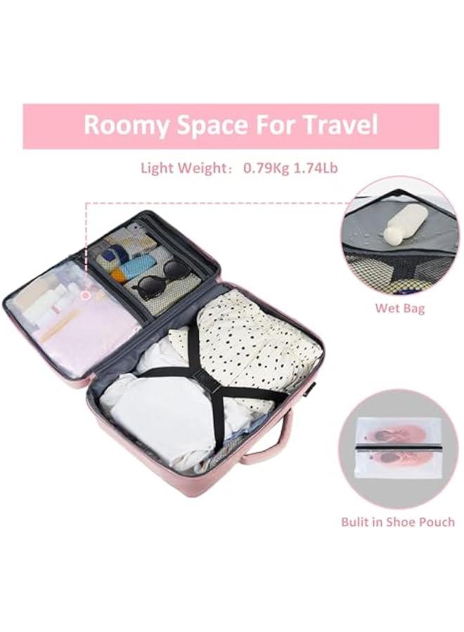 Arabest Travel Backpack for Women, Carry On Backpack with USB Charging Port & Shoe Pouch, TSA 15.6inch Laptop Mochila Flight Approved, Nurse Bag Casual Daypack for Weekender Business Hiking, Pink  - Image 4