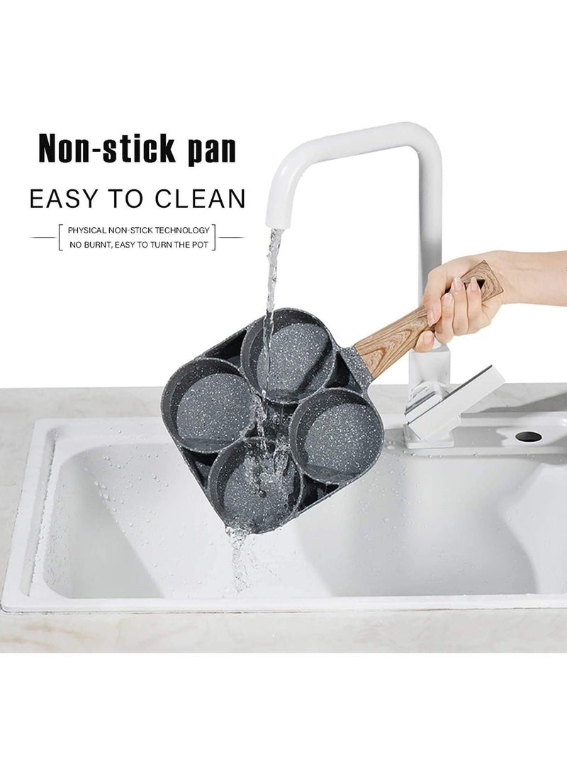 ELTERAZONE Non-Stick Frying Pan with 4 Hole Pancake Pan Fried Egg Burger Pan - Image 5