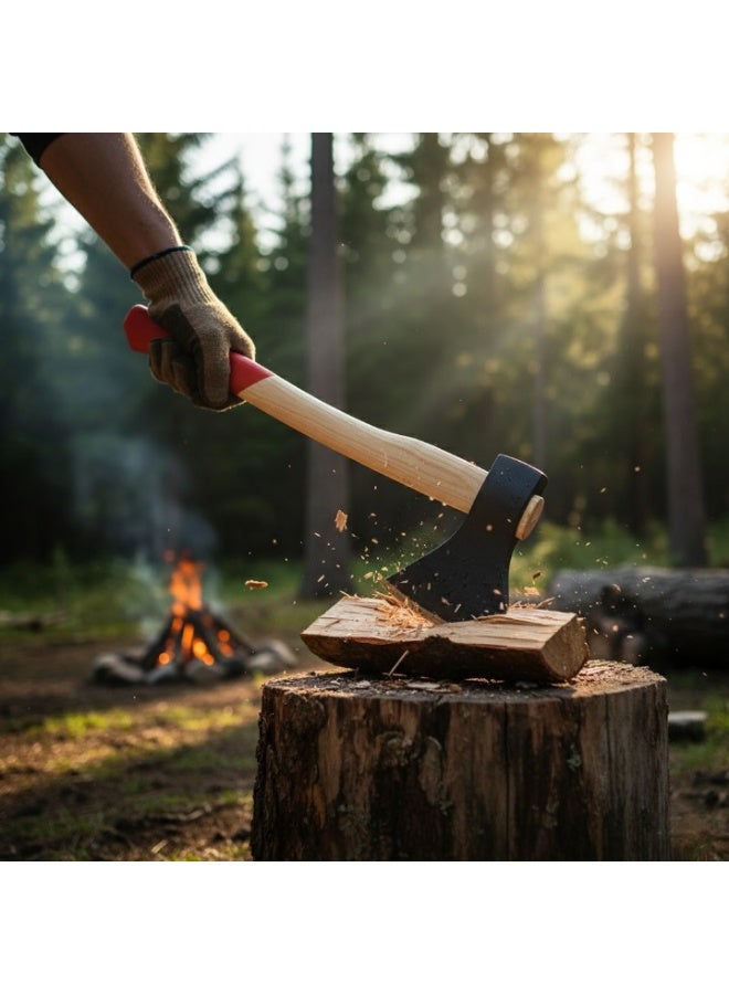 اجز فأس ثقيل بسلاح فولاذي ومقبض ألياف مانع للانزلاق – مناسب لتقطيع الخشب والاستخدام الخارجي والحدائق - Image 5