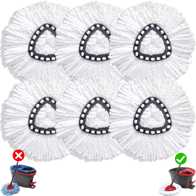 ARTIST'S DREAM Mop Head Replacement for Ocedar Mop Heads Replacements, Spin Mop Refills with Premium Microfiber - Easy to Clean and Machine Washable, 6 Pack Replace Head - Image 1