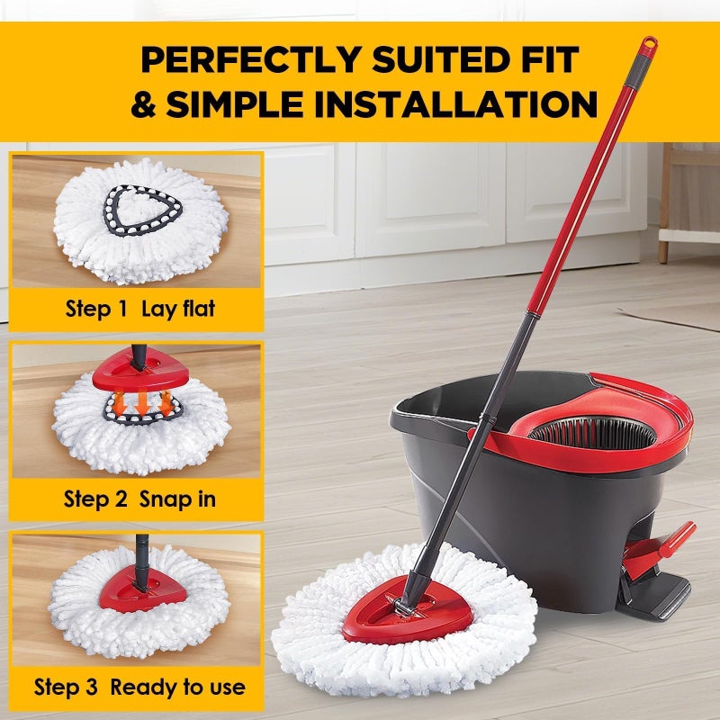 ARTIST'S DREAM Mop Head Replacement for Ocedar Mop Heads Replacements, Spin Mop Refills with Premium Microfiber - Easy to Clean and Machine Washable, 6 Pack Replace Head - Image 4