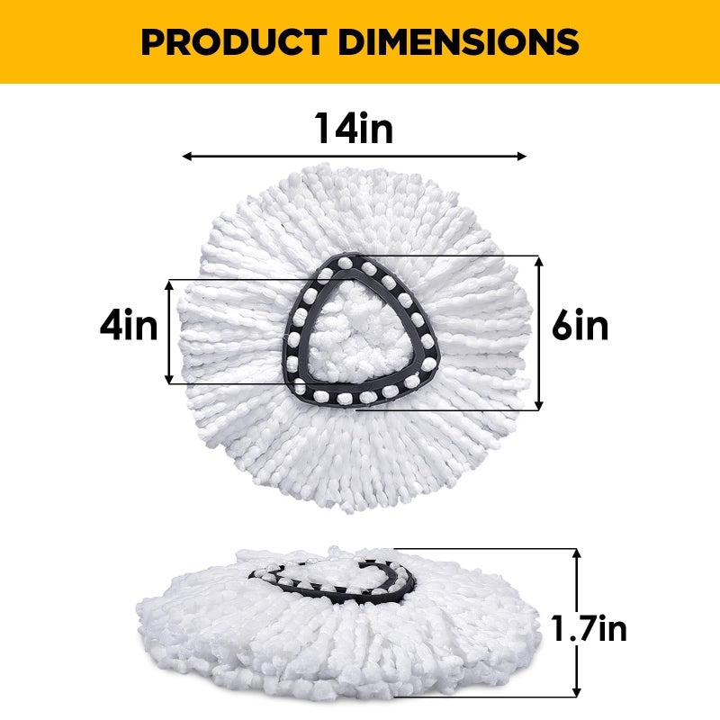 ARTIST'S DREAM Mop Head Replacement for Ocedar Mop Heads Replacements, Spin Mop Refills with Premium Microfiber - Easy to Clean and Machine Washable, 6 Pack Replace Head - Image 2