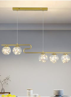 YATAI LIGHTING Modern Pendant Light Chandeliers for Dining Room,5-Light Glass Sputnik Chandelier Golden Modern Pendant Lights for Living Room Ceiling Hanging Lamp Indoor Lighting,30W  - Image 1