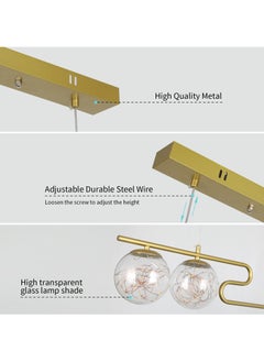 YATAI LIGHTING Modern Pendant Light Chandeliers for Dining Room,5-Light Glass Sputnik Chandelier Golden Modern Pendant Lights for Living Room Ceiling Hanging Lamp Indoor Lighting,30W  - Image 4