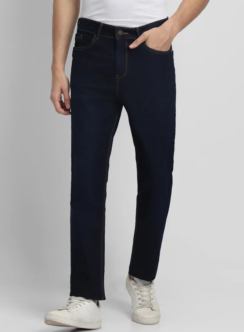 دينيس لينغو جينز رجالي قطن 1% لون نيلي مستقيم