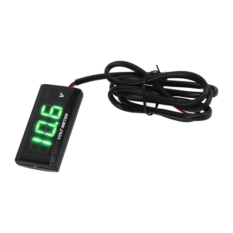 Motorcycle Digital Voltmeter, Digital Voltage Meter ABS LCD 2.24 X 1.06 X 0.43in Battery Voltage Meter with Left Bracket for Motorcycles (Green) - Image 4