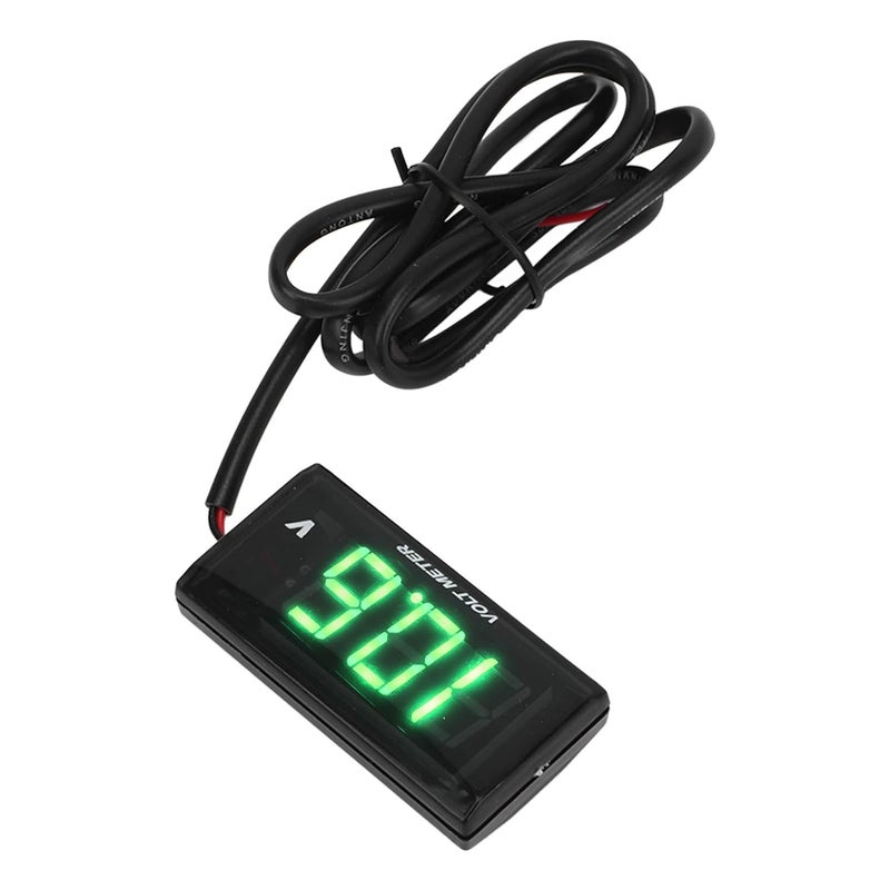 Motorcycle Digital Voltmeter, Digital Voltage Meter ABS LCD 2.24 X 1.06 X 0.43in Battery Voltage Meter with Left Bracket for Motorcycles (Green) - Image 5
