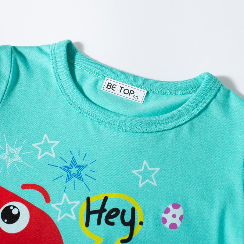 2024 new children's T-shirt cartoon dinosaur cotton top boys' Western style clothes Korean style printed one-piece delivery - Image 5