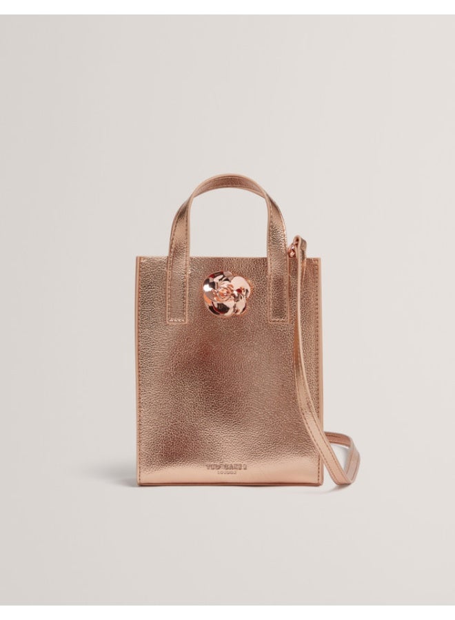 Ted Baker Rose Detail Mini Metallic Icon Bag - Image 1