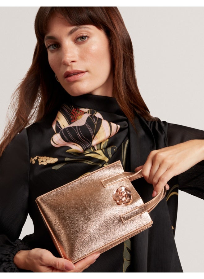 Ted Baker Rose Detail Mini Metallic Icon Bag - Image 2