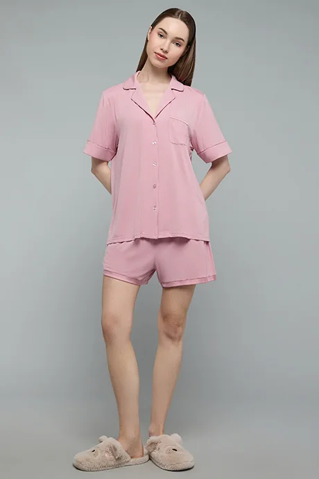 R&B Solid Shorty Pyjama Set