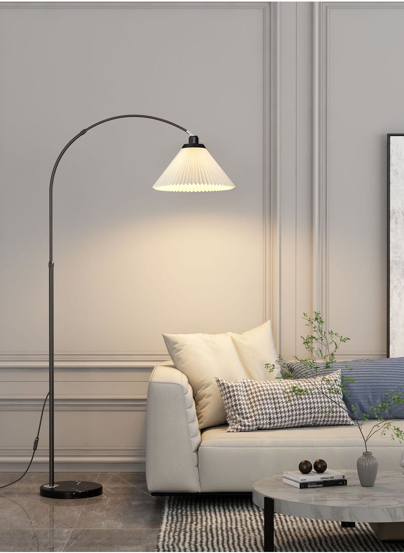 Onelight Home Living Room and Bedroom Marble Base Floor Lamp Pleated Lampshade Floor Lamp 3-Color Adjustable Floor Lamp  - Image 5