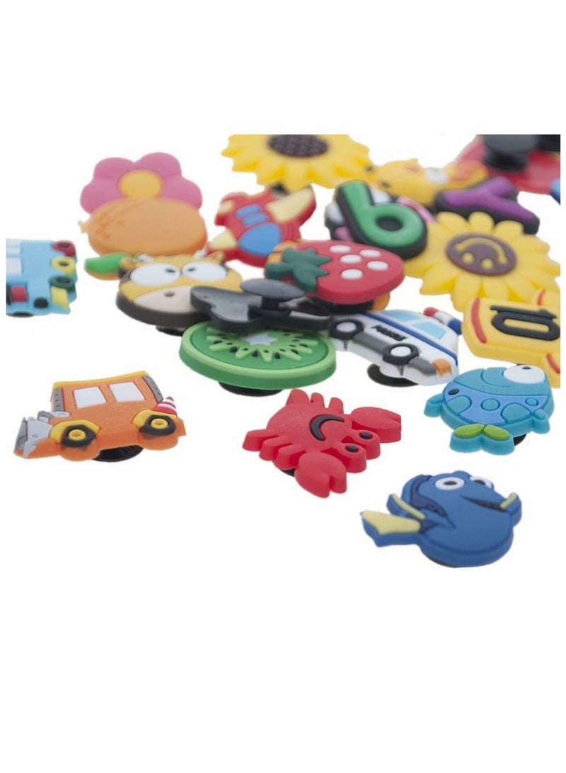 Shoe Decoration Charms,  50 PCS Mixed PVC Shoe Charms for Shoes Silicone Wristbands, PVC Shoe Charms for Croc, Different Shapes, Hole Hole Shoes Buckle, Party Gift for Kids and Teens Girls - Image 3