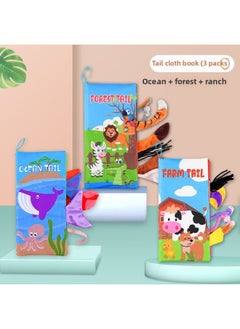 Generic 0-1 Year Old Cloth Book Baby Early Education 6-12 Months Can Bite Not Tear With Ringing Paper Puzzle Toy Book Baby Picture-Color:Tail Cloth Book (three Gift Boxes)  - Image 1