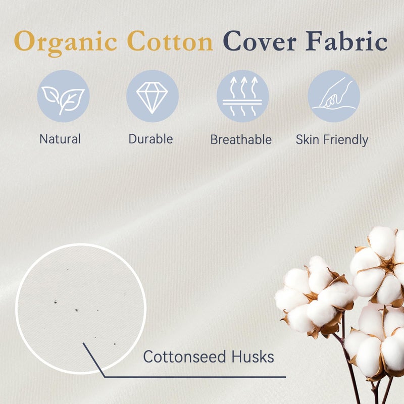 puredownÂ® Goose Feather Down Pillows, 100% Organic Cotton Cover, Luxury Hotel Collection Bed Pillows for Sleeping Set of 2, Standard Size - Image 3