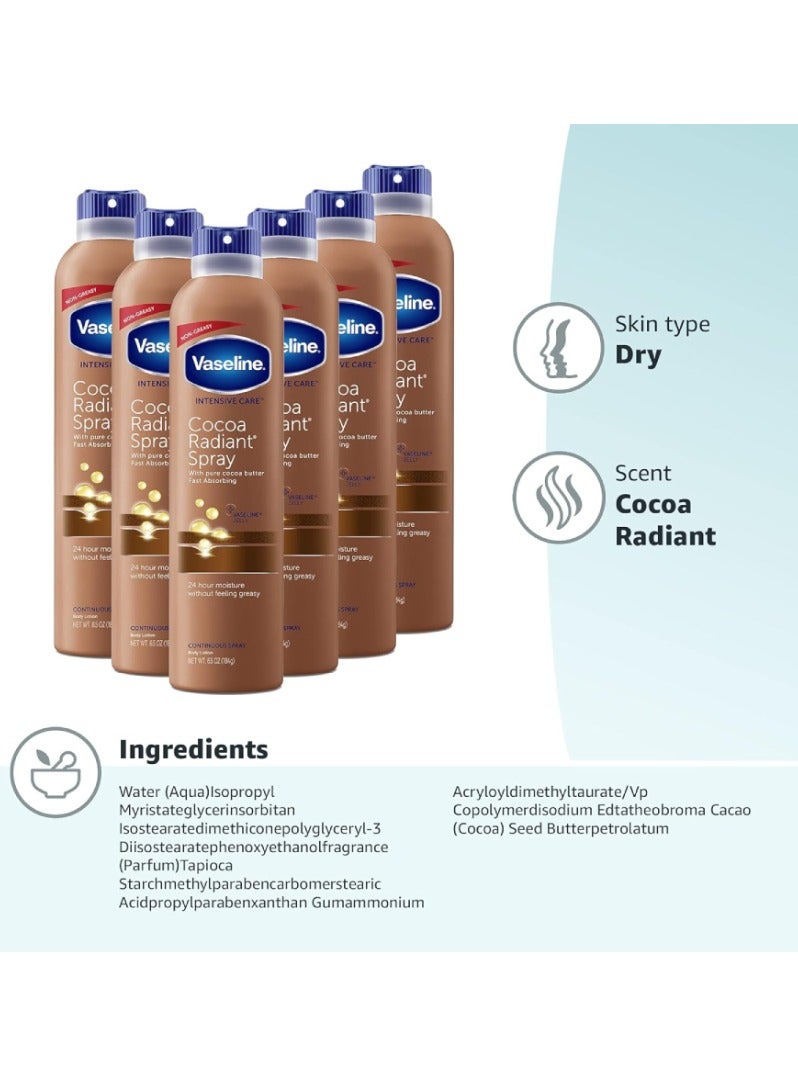 Vaseline Intensive Care Cocoa Radiant Moisturizer Spray Pack of 6 - Image 3