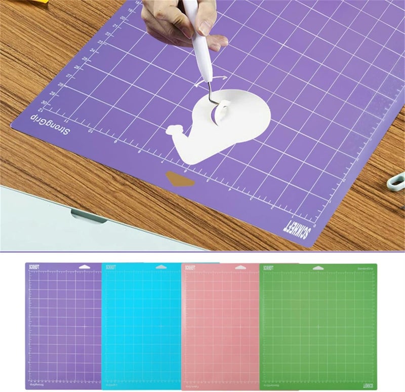 SCIKHEFT 12x12 Inch Cutting Mats for Cricut Maker 4/Explore 4/Maker 3/Explore 3/Explore Air 2 Adhesive Sticky Non-Slip Durable Mat Cut Mats Replacement Accessories (Green+Purple+Pink+Blue) - Image 2