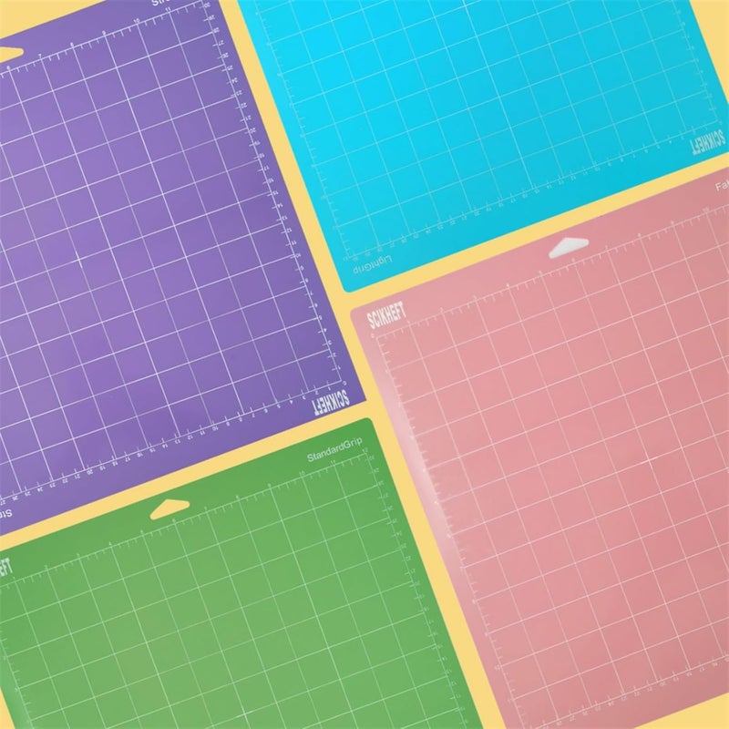 SCIKHEFT 12x12 Inch Cutting Mats for Cricut Maker 4/Explore 4/Maker 3/Explore 3/Explore Air 2 Adhesive Sticky Non-Slip Durable Mat Cut Mats Replacement Accessories (Green+Purple+Pink+Blue) - Image 3