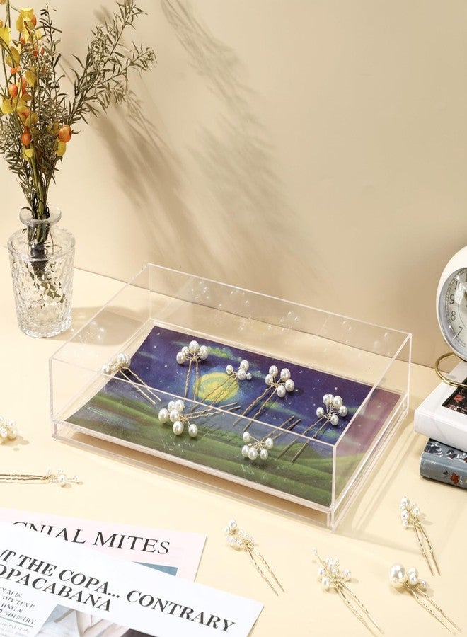 AceOrbit Acrylic Needlepoint Tray 8" x 12" Large Acrylic Tray with Insert Drawer for Customizable Photos Artwork Fabric Clarity or Messages Display Plastic Drawer Organizer for Vanity Bathroom Kitchen - Image 5