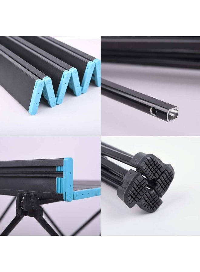 Aoutacc Portable Folding Camping Table, Lightweight Foldable Camp Table Collapsible Aluminum Hard-Topped Table Top with Carry Bag for Picnic Cooking Camping Beach Festival (Black) - Image 4