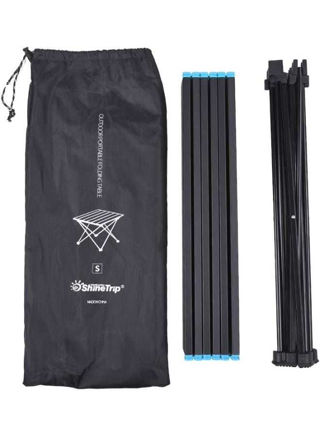 Aoutacc Portable Folding Camping Table, Lightweight Foldable Camp Table Collapsible Aluminum Hard-Topped Table Top with Carry Bag for Picnic Cooking Camping Beach Festival (Black) - Image 5