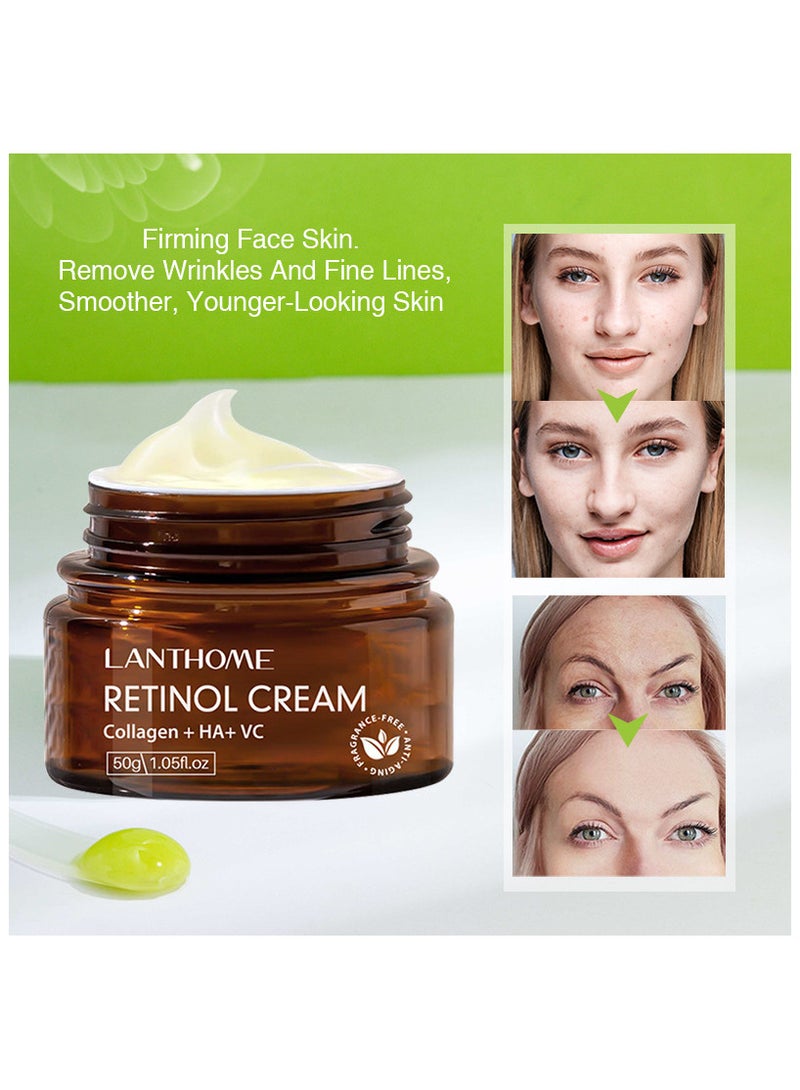 Lanthome Retinol Cream 50g Large Capacity - Facial Care Moisturizing Cream Not Sticky Fast Absorption Hydrating Firming, Anti-aging Anti-Wrinkle, Smooth, Shrinking Pore, Add Nutrients for Skin - Image 2