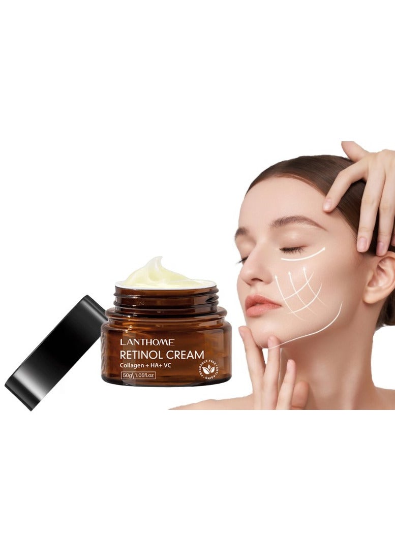 Lanthome Retinol Cream 50g Large Capacity - Facial Care Moisturizing Cream Not Sticky Fast Absorption Hydrating Firming, Anti-aging Anti-Wrinkle, Smooth, Shrinking Pore, Add Nutrients for Skin - Image 1