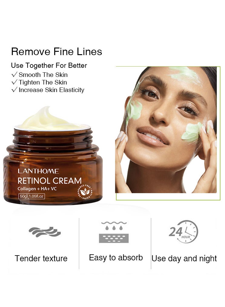 Lanthome Retinol Cream 50g Large Capacity - Facial Care Moisturizing Cream Not Sticky Fast Absorption Hydrating Firming, Anti-aging Anti-Wrinkle, Smooth, Shrinking Pore, Add Nutrients for Skin - Image 5