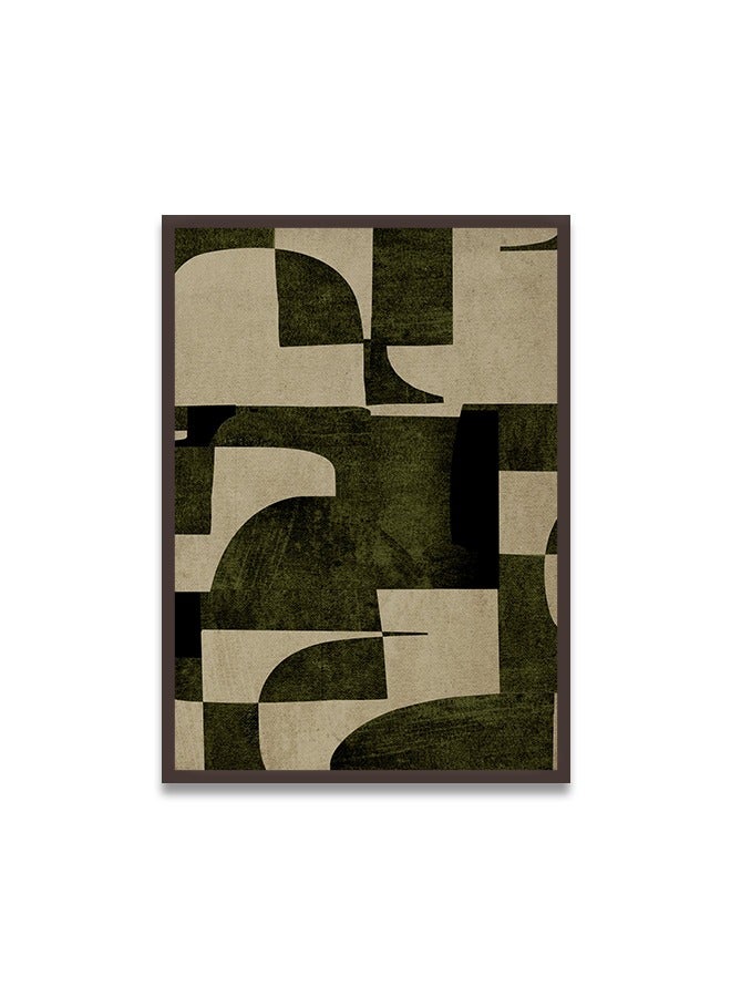 ماركتنا لوحة جدارية قماشية فنية لتزيين الحائط بتصميم تجريدي مع برواز بني مجوف مقاس 120x80سم قطعة واحدة - Image 2