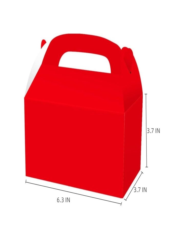 KUPOO 24pcs Cardboard Gable Boxes with Handles - Multi-Occasion Gift Boxes for Halloween, Christmas, Thanksgiving, Birthday, Wedding, Baby Shower (Red, Pack of 24, 6.3" x 3.7" x 3.7" - Image 2