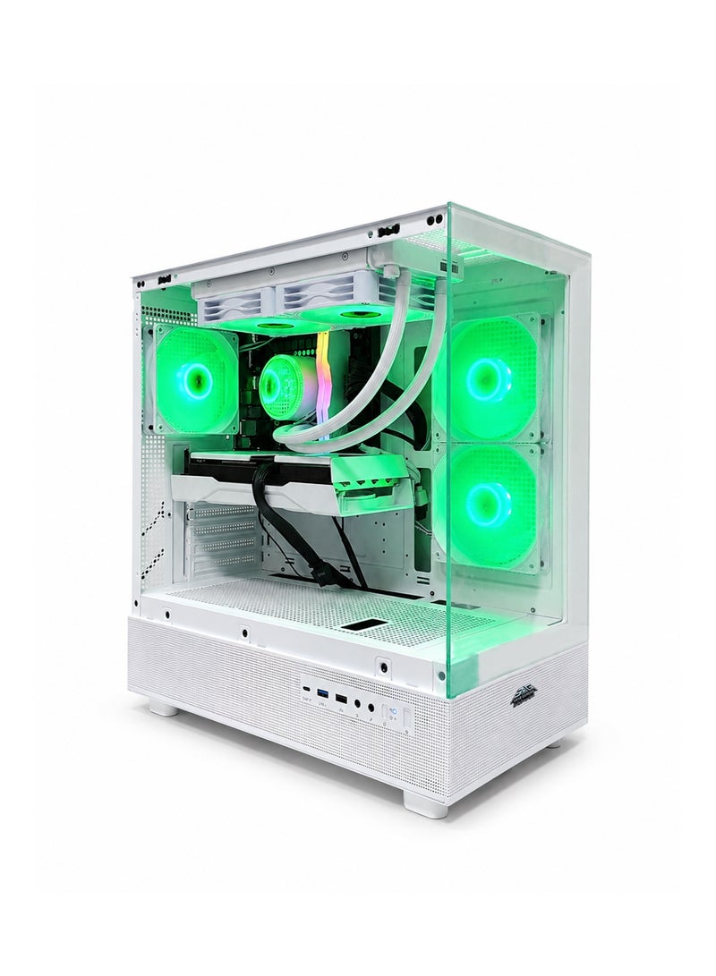 عرب جيمرز حزمة كمبيوتر ألعاب متكاملة بمعالج Intel Core i5-12400F، بطاقة رسومات NVIDIA GeForce RTX 5060 Ti 8GB، ذاكرة وصول عشوائي 16GB، قرص صلب 1TB NVMe SSD، شاشة QHD 180Hz بحجم 27 بوصة، لوحة مفاتيح وماوس وسماعة رأس، ويندوز 11 برو، أبيض - Image 2
