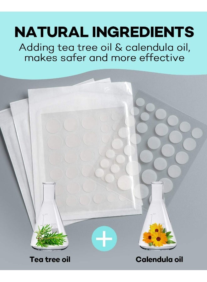 TKTK Acne Patch Pimple Patch, 4 Sizes 140 Patches Acne Absorbing Cover Patch, Hydrocolloid Invisible Acne Patches For Face Zit Patch Acne Dots Tea Tree, Calendula Oil - Image 3