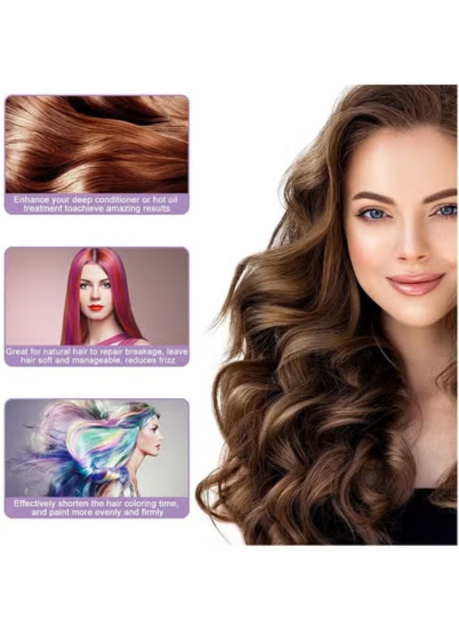 عام قبعة التدفئة اللاسلكية والآمنة للاستخدام في الميكروويف للعناية العميقة بالشعر، مصنوعة من 100٪ قطن طبيعي مع بذور الكتان للحفاظ على درجة الحرارة العالية لفترة أطول. - Image 5