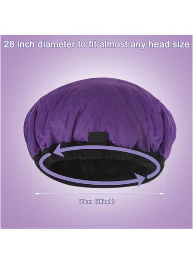 عام قبعة التدفئة اللاسلكية والآمنة للاستخدام في الميكروويف للعناية العميقة بالشعر، مصنوعة من 100٪ قطن طبيعي مع بذور الكتان للحفاظ على درجة الحرارة العالية لفترة أطول. - Image 3