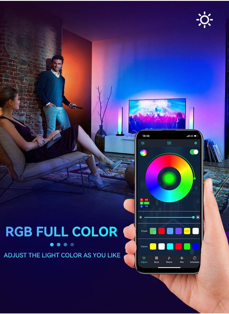 LEOKOR - 2 Pcs Smart LED Light Bar, RGB Smart LED Light Bar with Scene Modes and Music Modes, Gaming Lights, Color LED TV Backlight with Smart App Control, Ambient Mood Light for PC, Game,TV, Room - Image 1