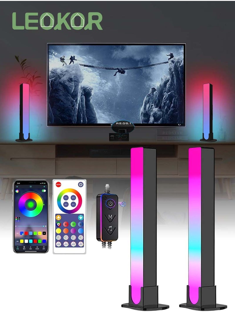 LEOKOR - 2 Pcs Smart LED Light Bar, RGB Smart LED Light Bar with Scene Modes and Music Modes, Gaming Lights, Color LED TV Backlight with Smart App Control, Ambient Mood Light for PC, Game,TV, Room - Image 1
