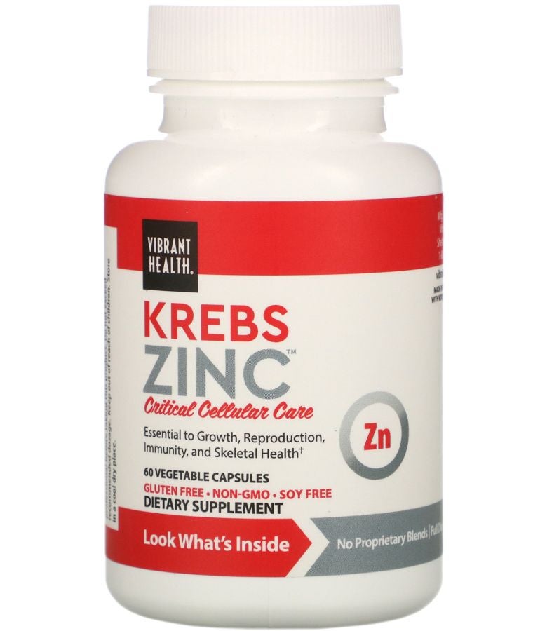 Vibrant Health Krebs Zinc 60 Vegetable Capsules