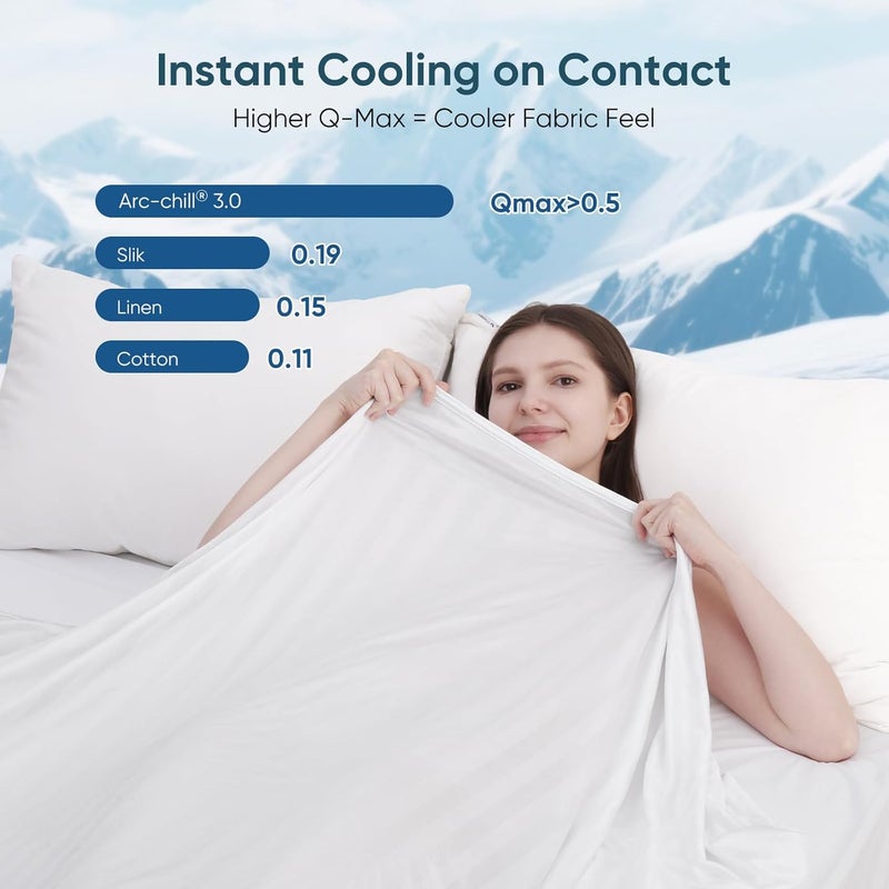 Elegear Cooling Blanket for Hot Sleepers Twin, Arc-Chill® 3.0 Cooling Tech Q-Max >0.5, Stay Cool & Dry All Night, One-Way Moisture Flow, No Sticky Feeling, Breathable Lightweight Summer Blanket - Image 5