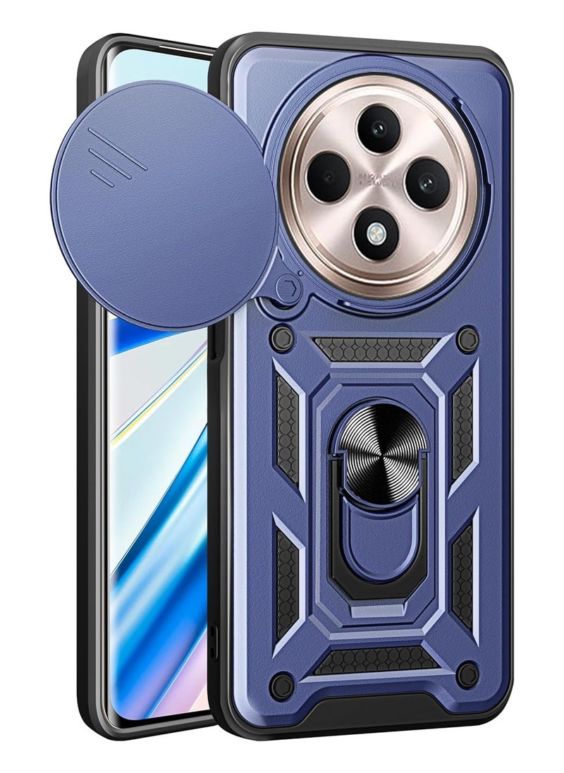 Generic Shield Full Protection Case With Metal Ring &Slide Camera Cover For Oppo Reno 12f case 