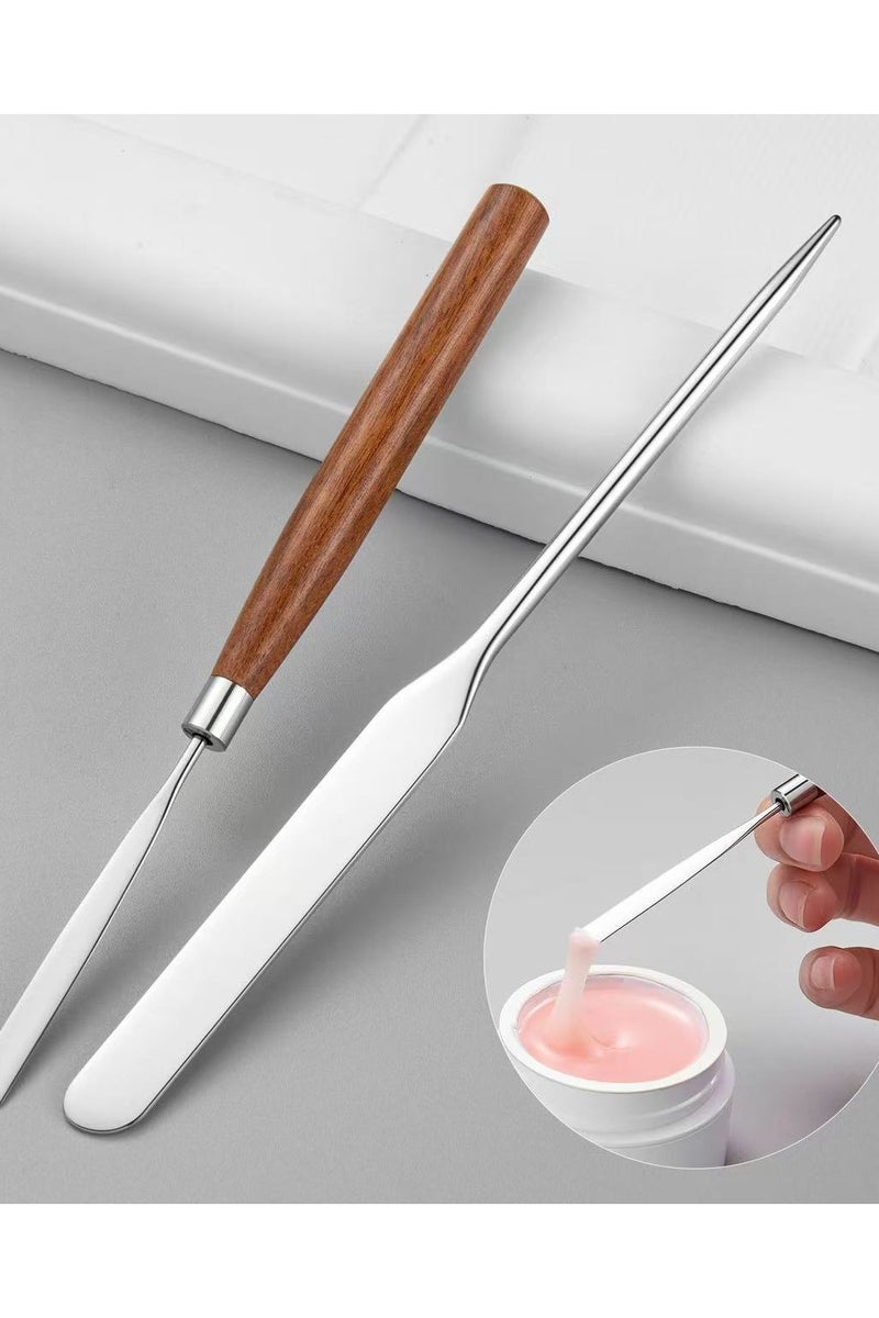 Goolsky Spatula Stick Stainless Steel Nail Art Stirring Rod Cream Foundation Mixing Tool Makeup - Image 1