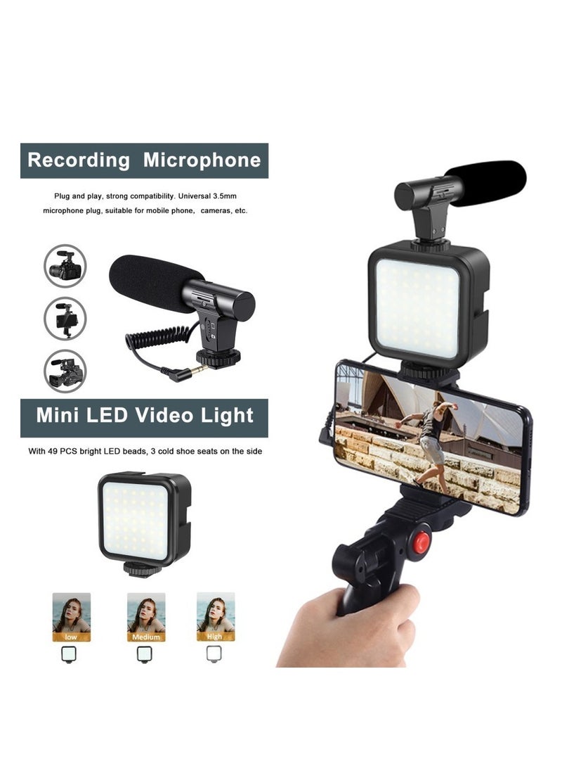 Generic - PK-773 Video Recording Kit with Microphone and Portable LED Light, 49 Beads, 3-Hour Battery - Image 1