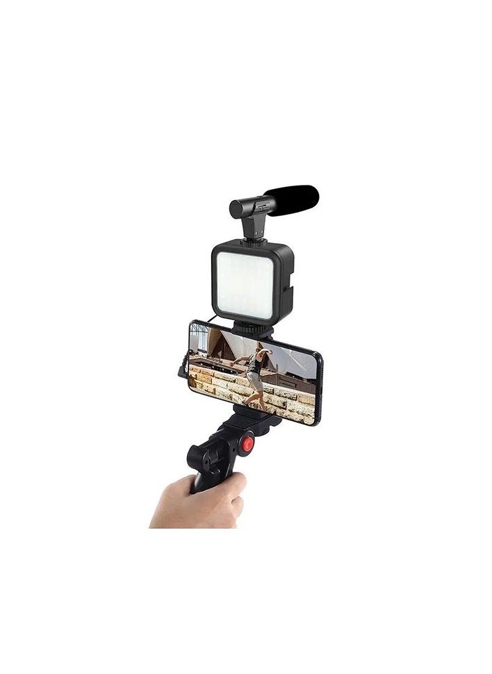 Generic - PK-773 Video Recording Kit with Microphone and Portable LED Light, 49 Beads, 3-Hour Battery - Image 1
